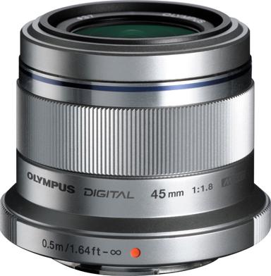 image of Olympus - M.Zuiko Digital ED 45mm f/1.8 Portrait Lens for Most Micro Four Thirds Cameras - Silver