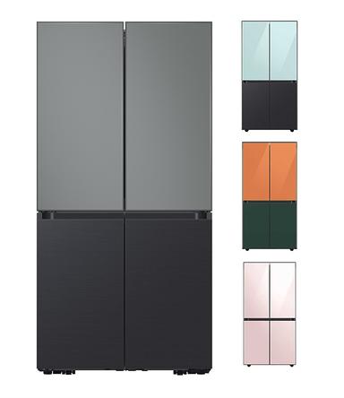 image of Samsung - BESPOKE 23 cu. ft. 4-Door Flex French Door Smart Refrigerator with Customizable Panels (panels sold separately) - Custom Panel Ready